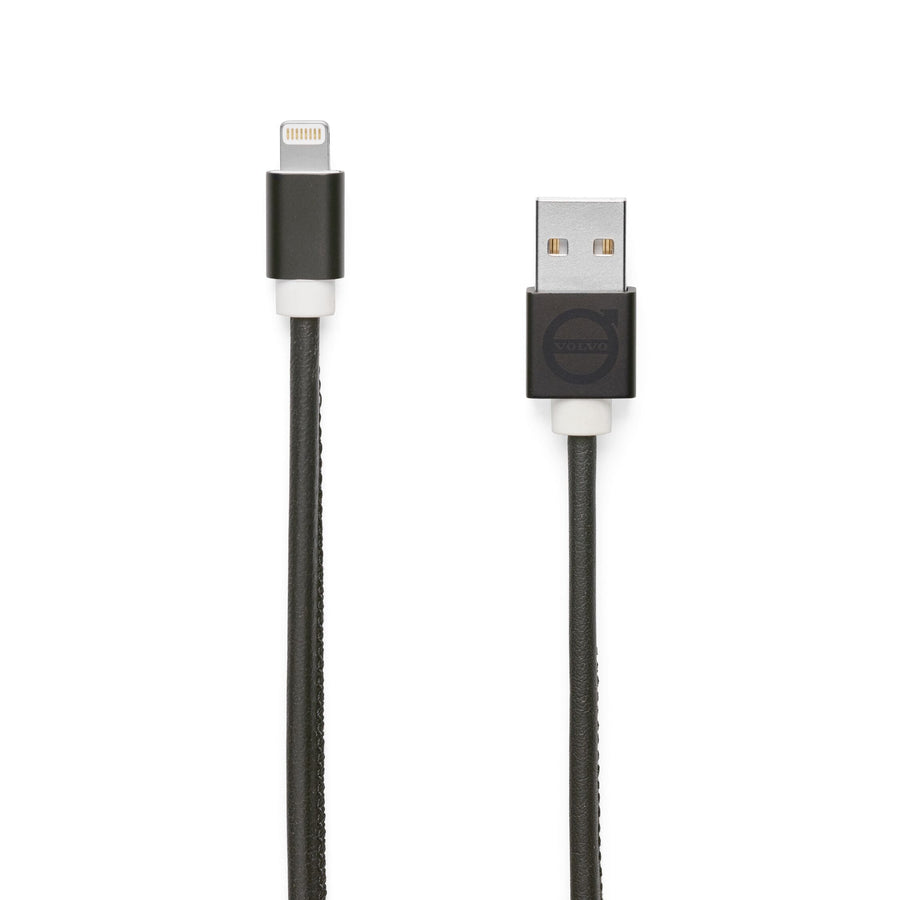 CARGADOR EN CUERO IPHONE NEGRO